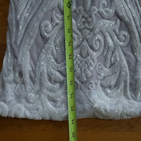 Dress the Population Elegant White and Cream Embroidered Fitted Sheath Dress - Picture 13 of 13